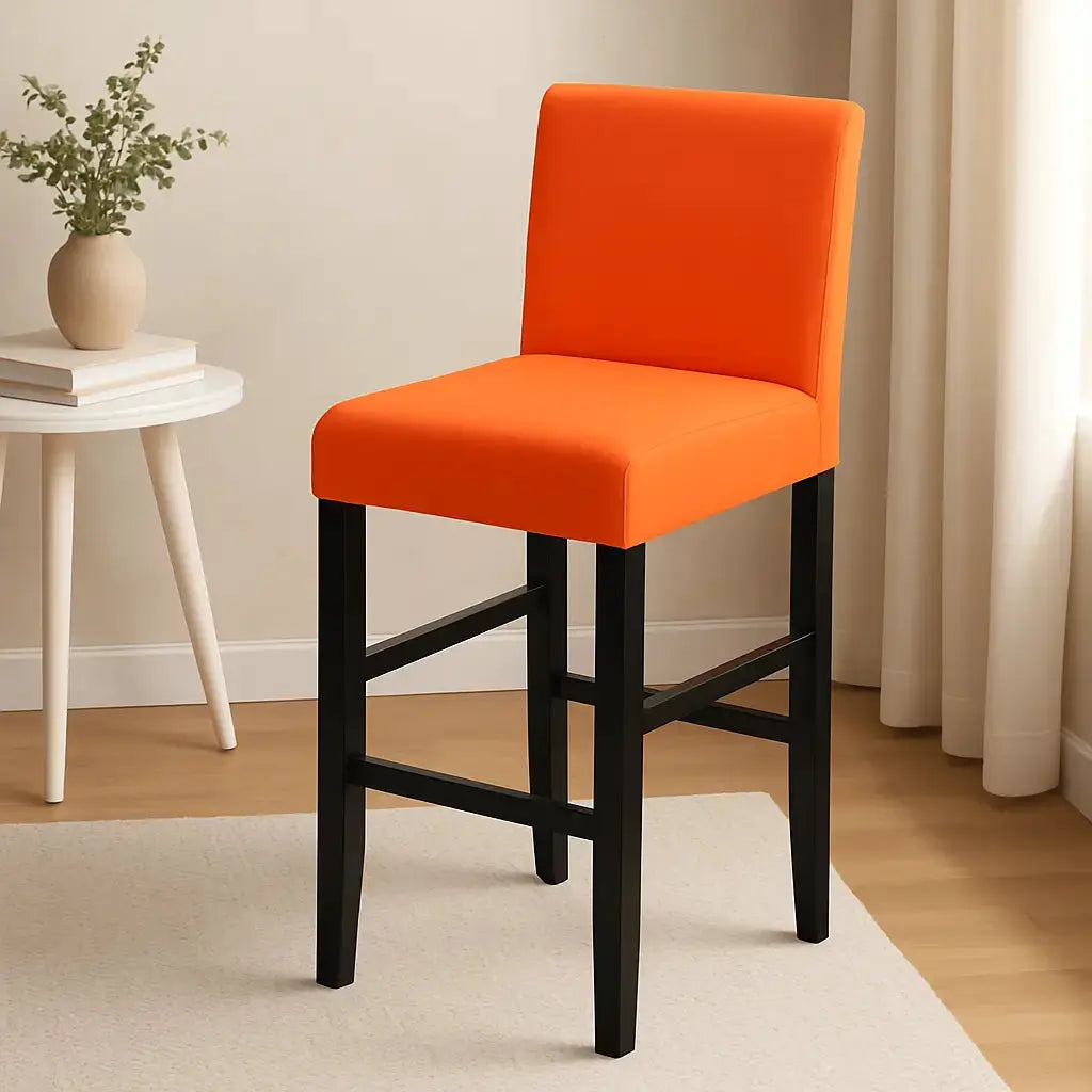 Housse de protection tabouret de bar avec dossier orange 2