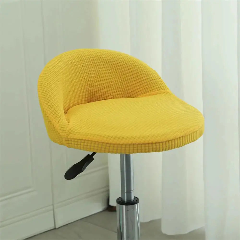 Housse pour tabouret de bar rond avec dossier jaune 1