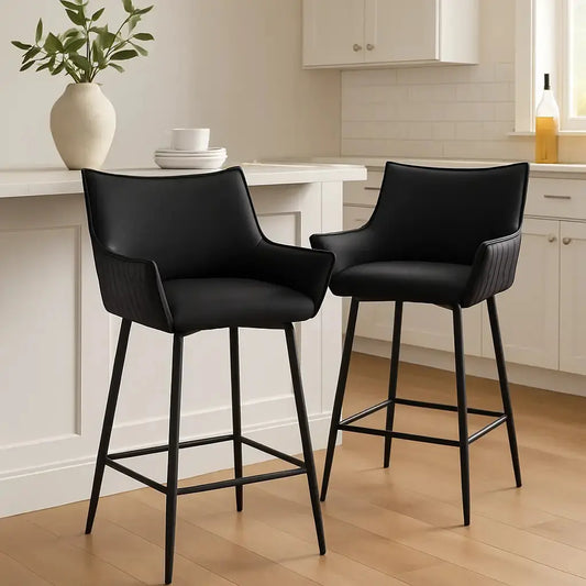 Tabouret de bar industriel 63 cm – Lot de 2 noir 1