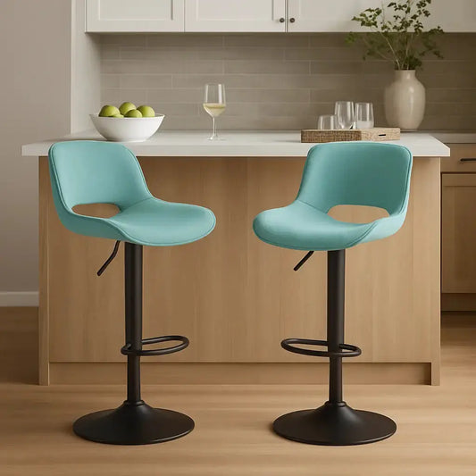 chaises-de-bar-réglable-bleu-canard