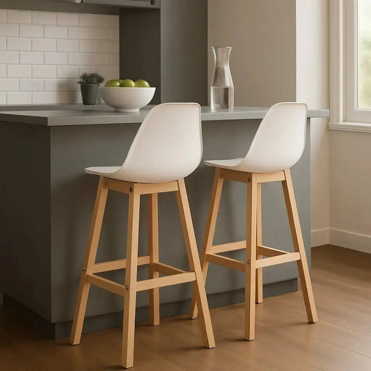 chaises de bar blanc en bois