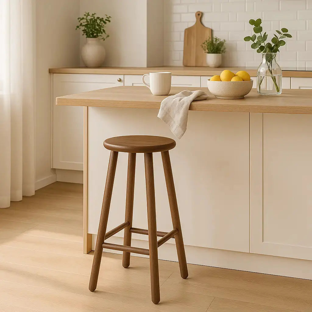 Tabouret de bar rond en bois La Haute Chaise