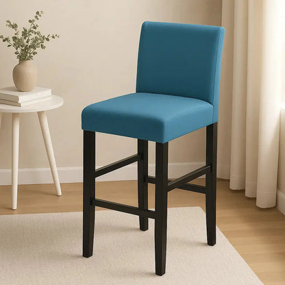 Housse de protection tabouret de bar avec dossier bleu 2