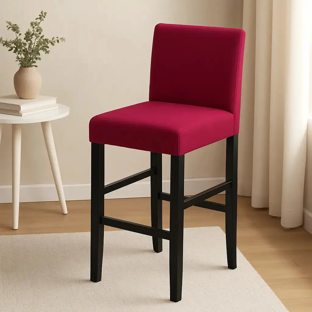 Housse de protection tabouret de bar avec dossier rouge 2