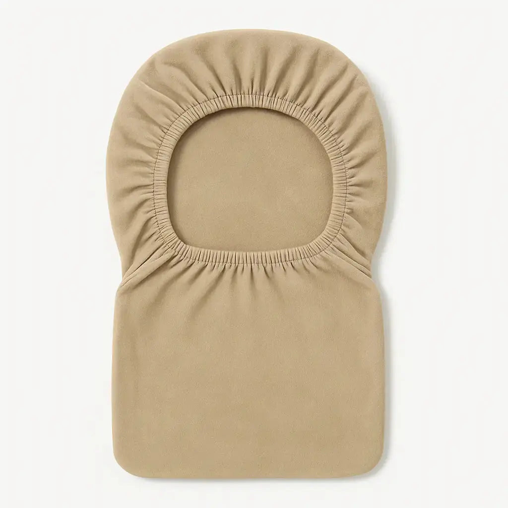 Housse de tabouret de bar avec dossier beige