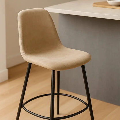 Housse de tabouret de bar avec dossier beige 2