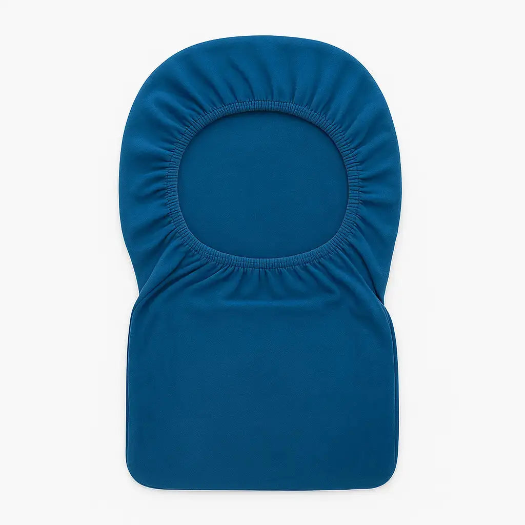 Housse de tabouret de bar avec dossier bleu