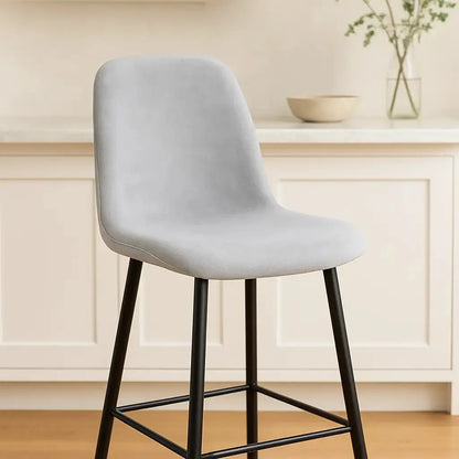 Housse de tabouret de bar avec dossier gris clair 2