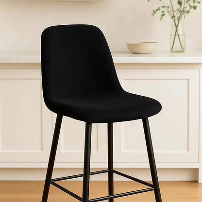 Housse de tabouret de bar avec dossier noir 2