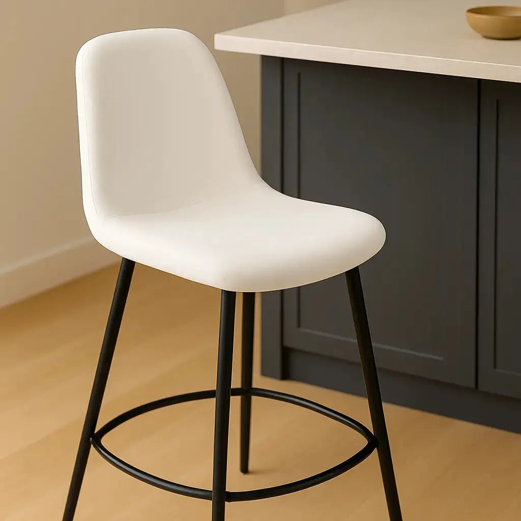 Housse de tabouret de bar scandinave blanc 2