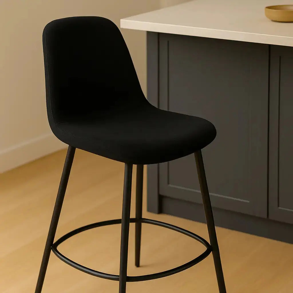 Housse de tabouret de bar scandinave noir 2