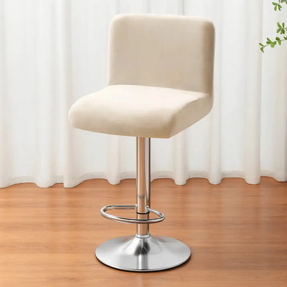 Housse extensible pour tabouret de bar beige 1