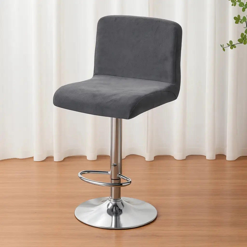 Housse extensible pour tabouret de bar gris foncé 1
