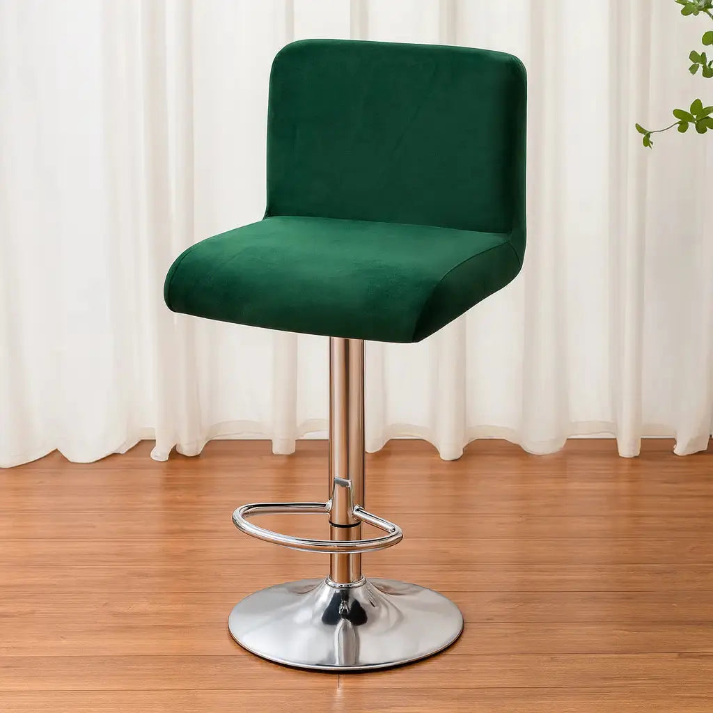 Housse extensible pour tabouret de bar vert foncé 1