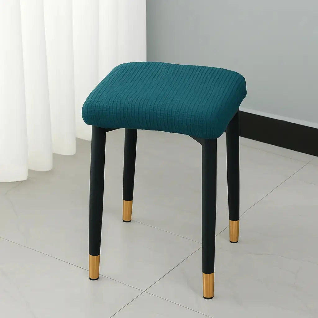 Housse pour tabouret de bar carré bleu 1