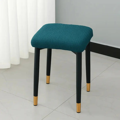 Housse pour tabouret de bar carré bleu 1