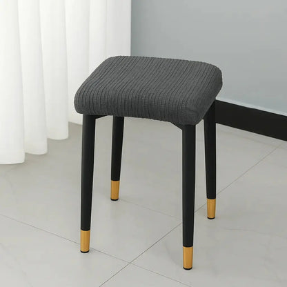 Housse pour tabouret de bar carré gris foncé 1