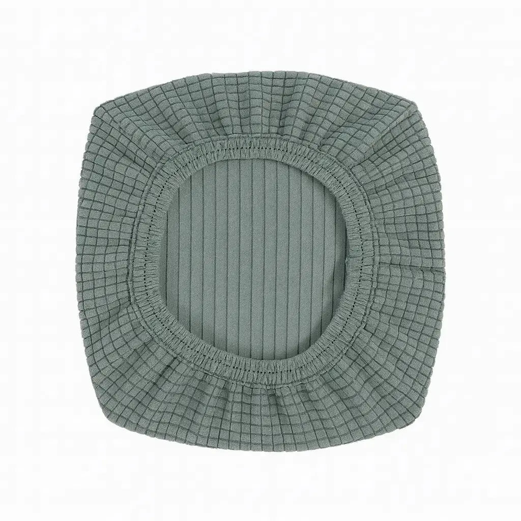 Housse pour tabouret de bar carré gris vert