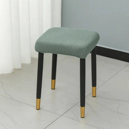 Housse pour tabouret de bar carré gris vert 1