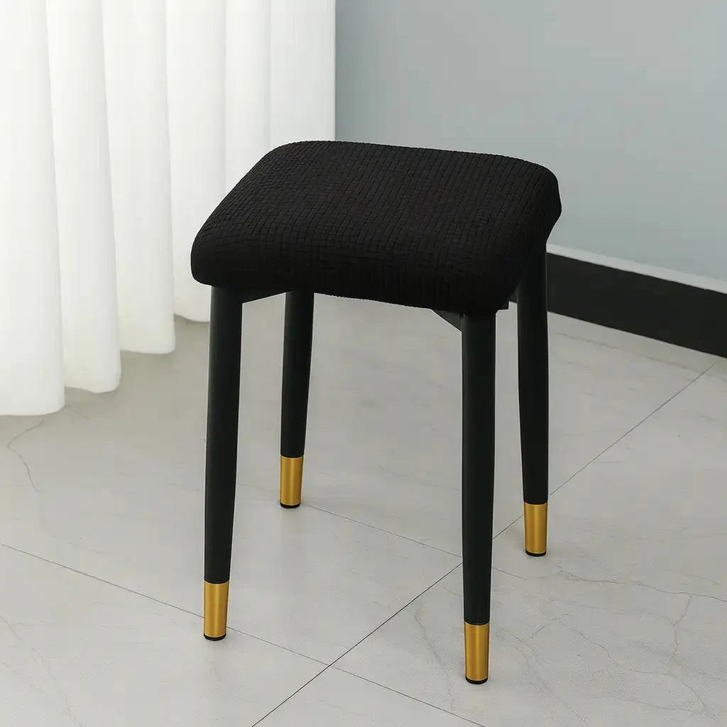 Housse pour tabouret de bar carré noir 1
