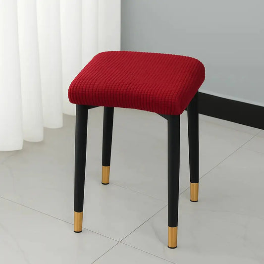Housse pour tabouret de bar carré rouge 1