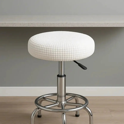 Housse pour tabouret de bar pivotant blanc 1
