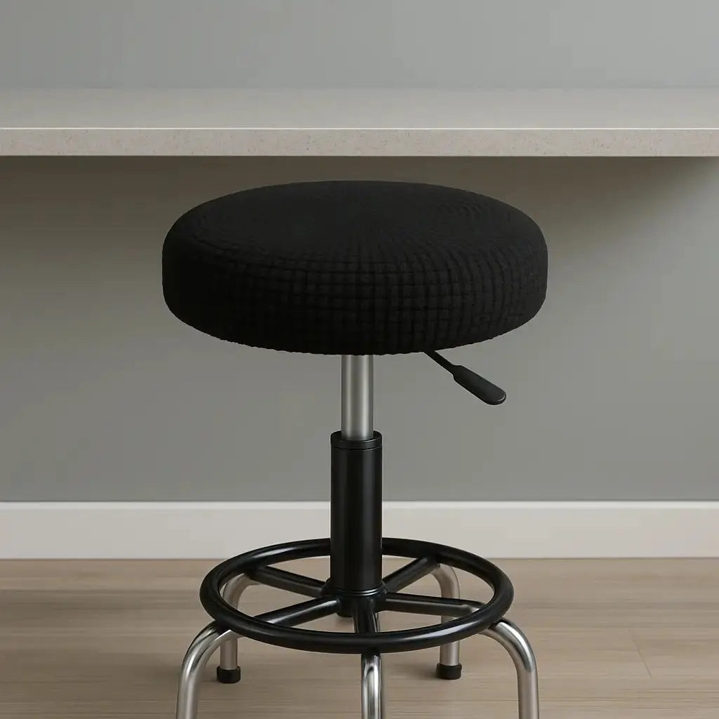 Housse pour tabouret de bar pivotant noir 1