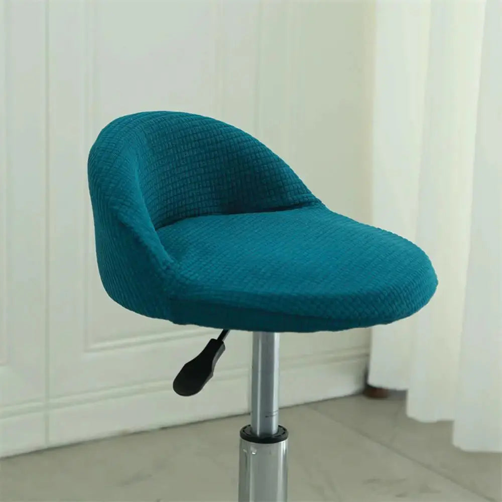 Housse pour tabouret de bar rond avec dossier bleu 1