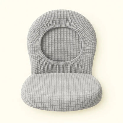 Housse pour tabouret de bar rond avec dossier gris clair
