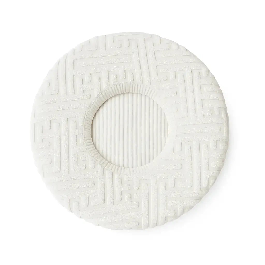 Housse pour tabouret de bar rond blanc