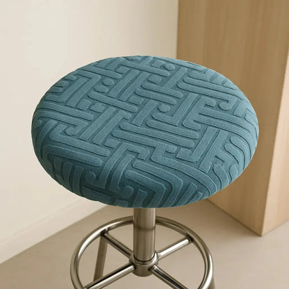 Housse pour tabouret de bar rond bleu 1