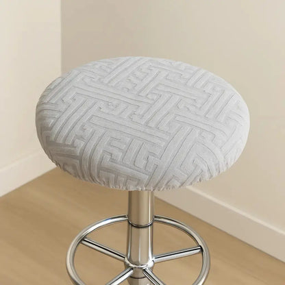 Housse pour tabouret de bar rond gris clair 1