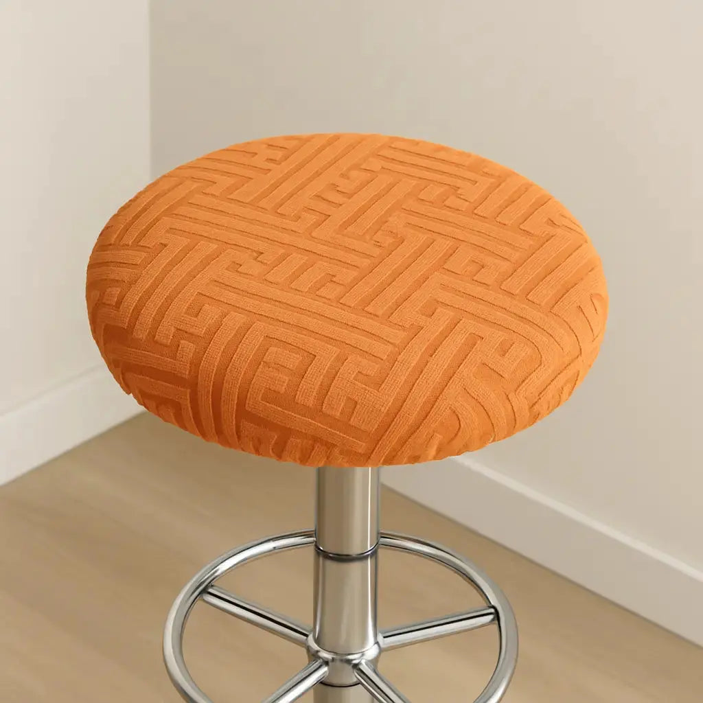 Housse pour tabouret de bar rond orange 1