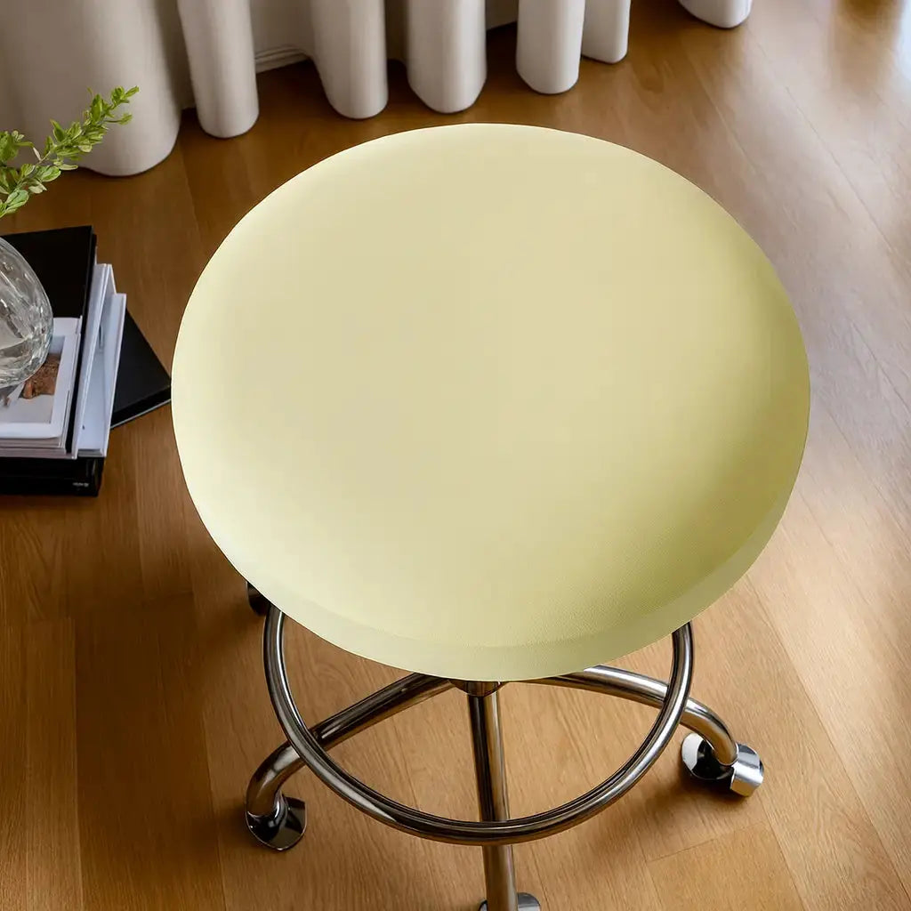 Housse pour tabouret sans dossier crème