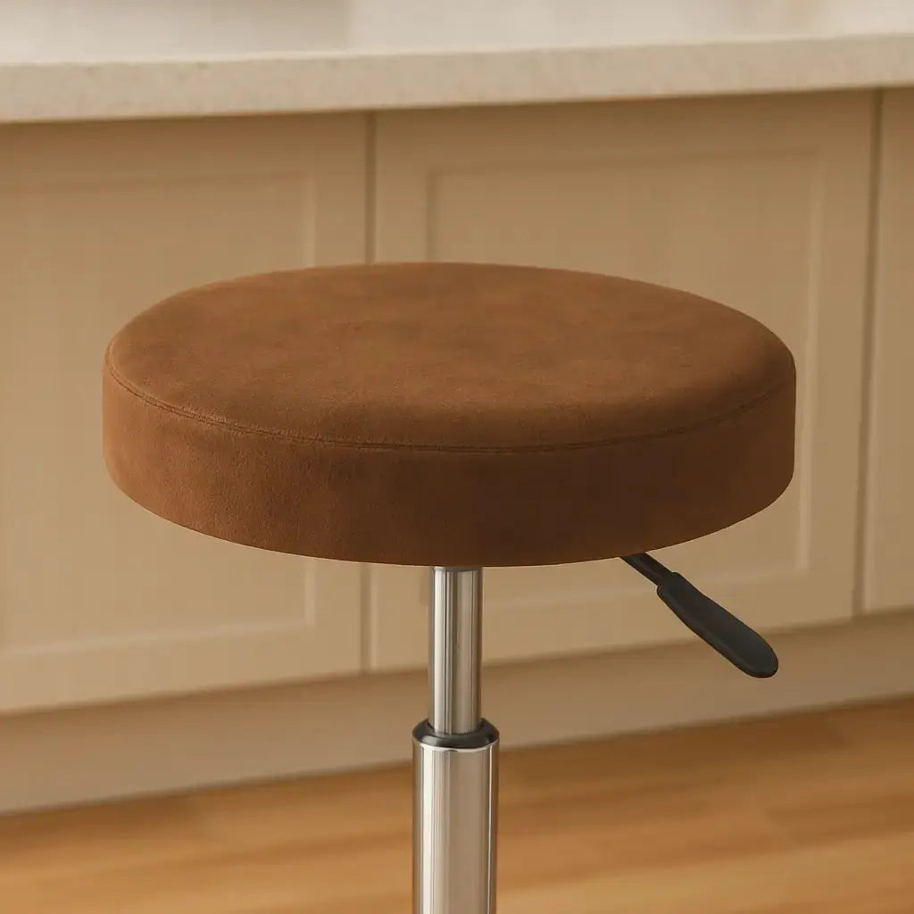 Housse ronde pour tabouret de bar marron 2