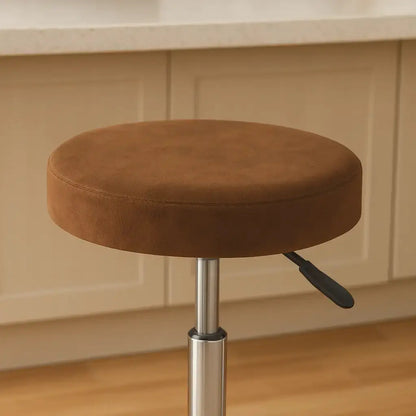 Housse ronde pour tabouret de bar marron 2