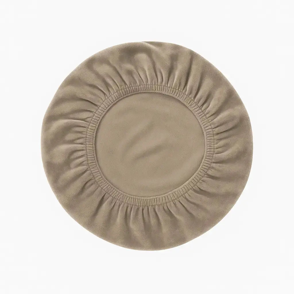 Housse ronde pour tabouret de bar beige