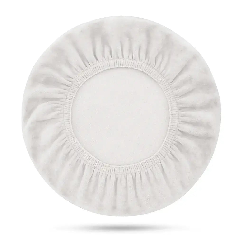 Housse ronde pour tabouret de bar blanc