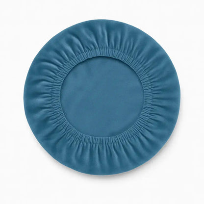 Housse ronde pour tabouret de bar bleu