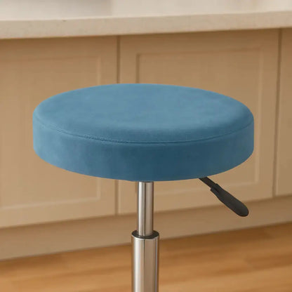 Housse ronde pour tabouret de bar bleu 2