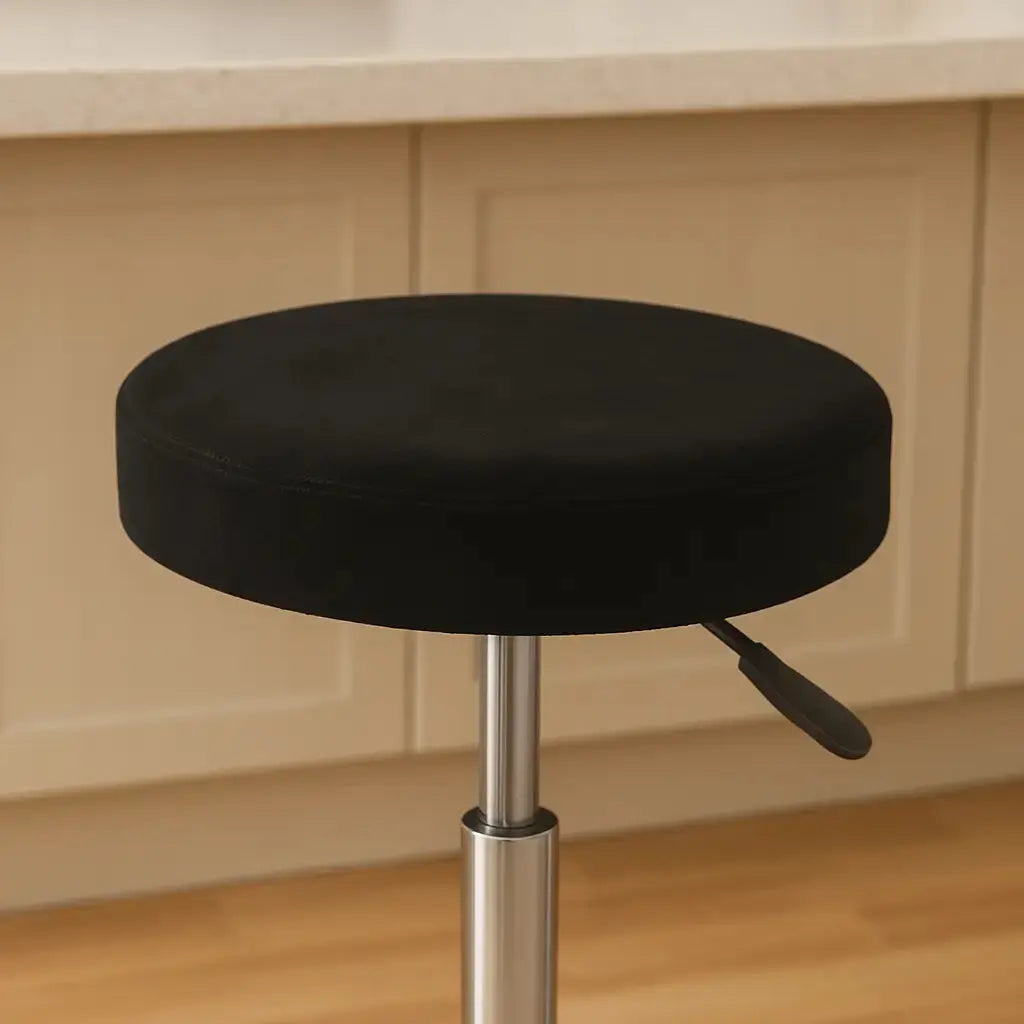 Housse ronde pour tabouret de bar noir 2