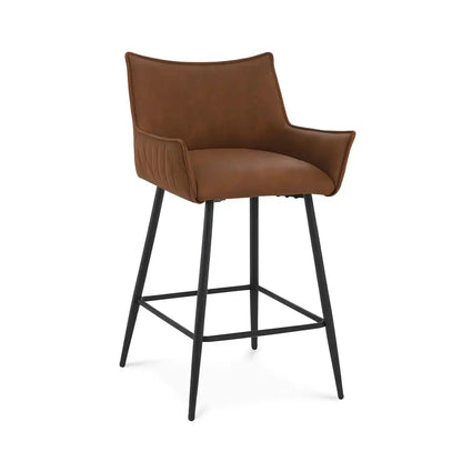 Tabouret de bar industriel 63 cm – Lot de 2 marron