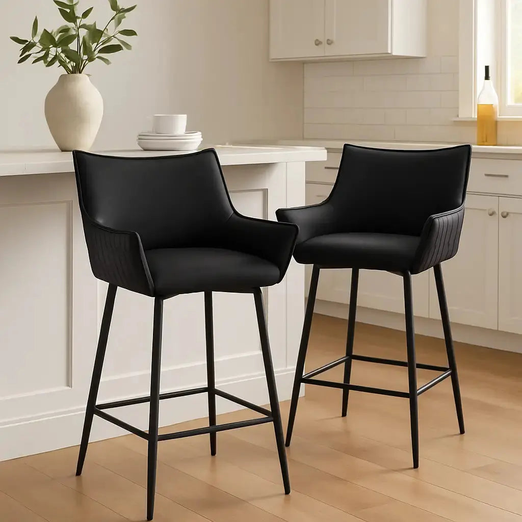 Tabouret de bar industriel 63 cm – Lot de 2 noir 1