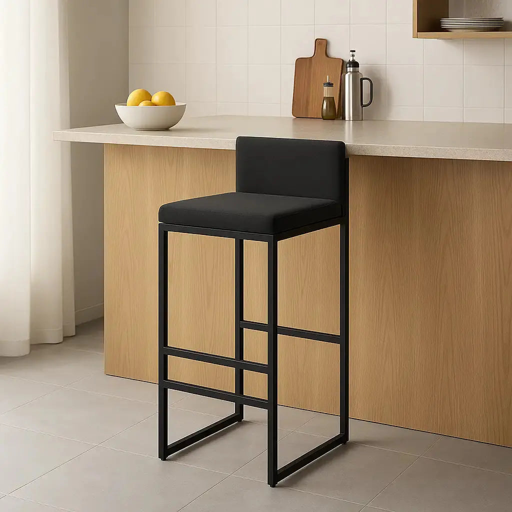 Tabouret de bar industriel métal noir 1