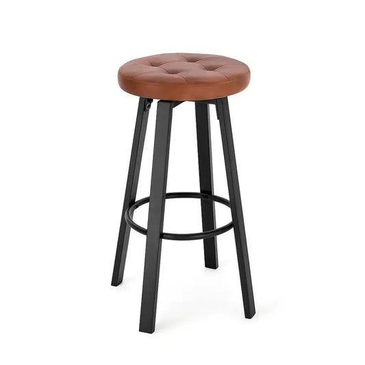 Tabourets-de-bois-industriel-marron