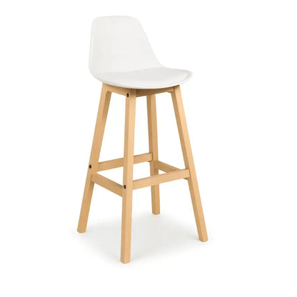 Tabourets de bar blanc en bois