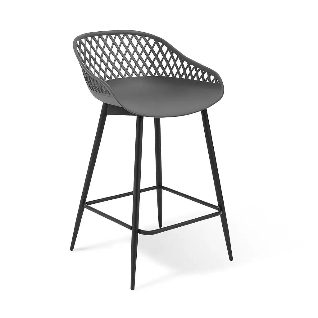 Tabourets de bar design à 4 pieds gris foncé