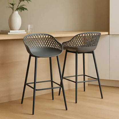 Tabourets de bar design à 4 pieds gris foncé 1