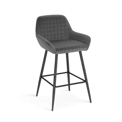 Tabourets de bar design confortable - Lot de 2 Gris