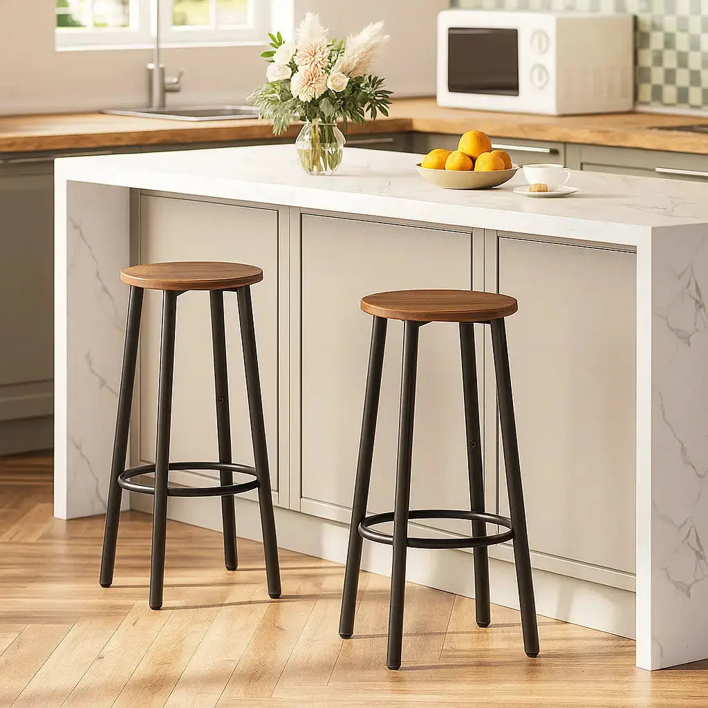 Tabourets de bar en bois Hauteur d’assise 65 cm 2